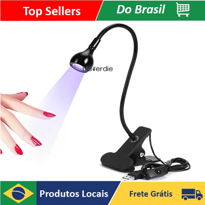 C mini Led Table USB Lamp Com Clipe UV Flexível Para Unhas - Loja Neverdie