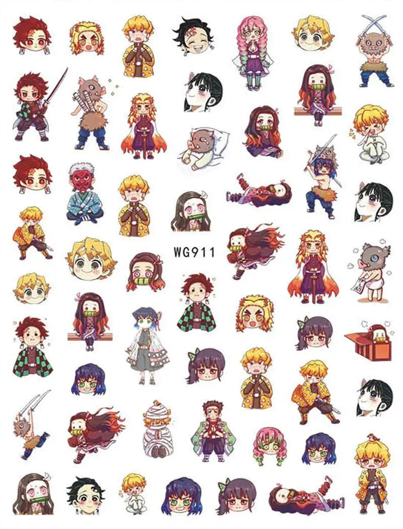 Miniso Adesivos de Unha Duas Dimensões 2D Anime Personagem Adesivo Decoração de Unhas Desenho Animado Hello Kitty Adesivos de Brinquedo Para Unhas