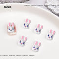 Kit com 50 Peças — Charms de Resina para Unhas Stitch, Zootopia, Sullivan, Chip & Dale | Decoração Kawaii para Manicure