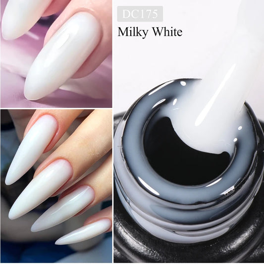 Esmalte em gel de extensão rápida branco leitoso Mtssii 7ml, cor nude, para unhas de acrílico semipermanentes