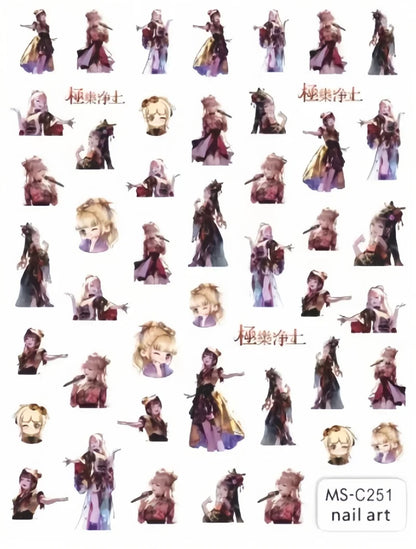 Miniso Adesivos de Unha Duas Dimensões 2D Anime Personagem Adesivo Decoração de Unhas Desenho Animado Hello Kitty Adesivos de Brinquedo Para Unhas