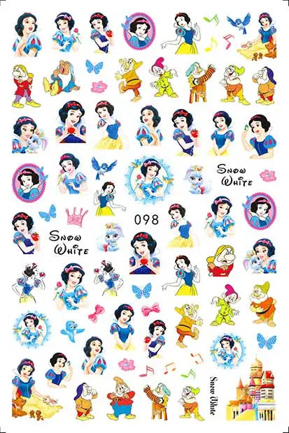 Adesivos de Unha 3D do Ursinho Pooh Desenho Animado Materiais de Arte de Unha da Disney Stitch Princesa da Disney Adesivos de Anime Para Unhas Postiças