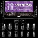 550Pcs Unhas Postiças Mulher Meninas Médio Curto Amêndoa Caixão Cobertura Completa Matte Extensão de Unhas Dicas Acrílico Meia Cobertura unhas postiças