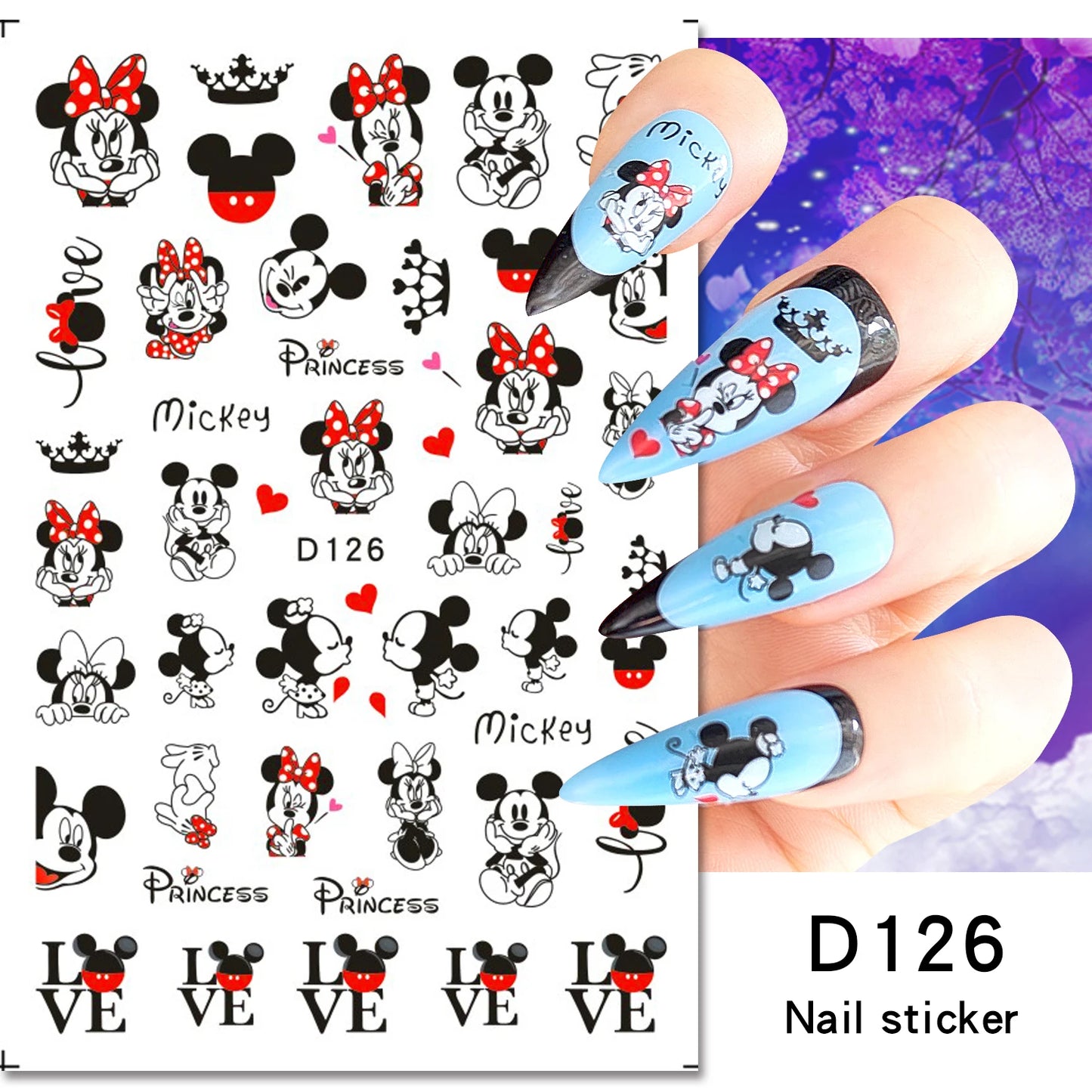 Adesivos de Unha 3D do Ursinho Pooh Desenho Animado Materiais de Arte de Unha da Disney Stitch Princesa da Disney Adesivos de Anime Para Unhas Postiças