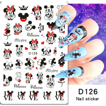 Adesivos de Unha 3D do Ursinho Pooh Desenho Animado Materiais de Arte de Unha da Disney Stitch Princesa da Disney Adesivos de Anime Para Unhas Postiças