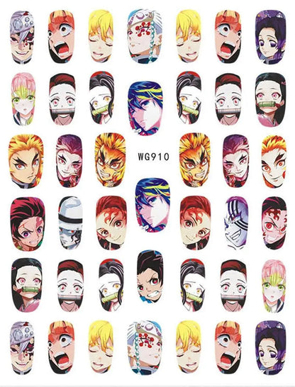 Miniso Adesivos de Unha Duas Dimensões 2D Anime Personagem Adesivo Decoração de Unhas Desenho Animado Hello Kitty Adesivos de Brinquedo Para Unhas