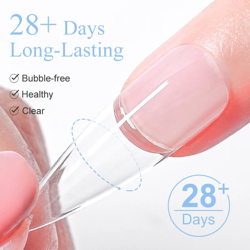 MSRUIOO 10ml Gel Sólido Transparente para Tips de Unhas de Longa Duração Sem Bolhas Gel de Construção UV/LED para Unhas Manicure de Salão Doméstico Design DIY