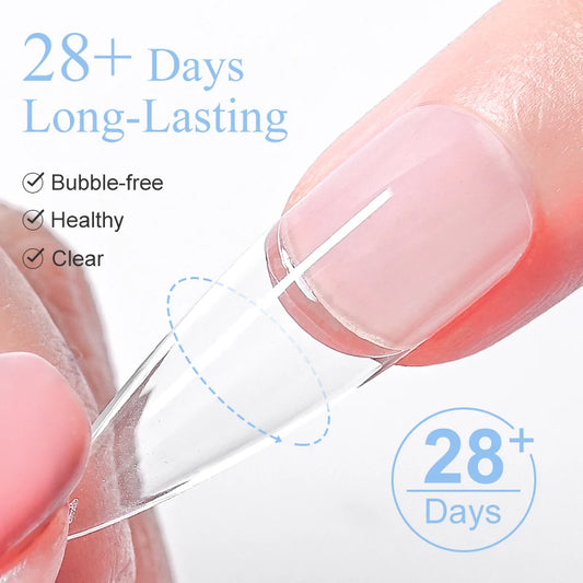 MSRUIOO 10ml Gel Sólido Transparente para Tips de Unhas de Longa Duração Sem Bolhas Gel de Construção UV/LED para Unhas Manicure de Salão Doméstico Design DIY