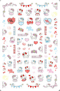 Miniso Adesivos de Unha Duas Dimensões 2D Anime Personagem Adesivo Decoração de Unhas Desenho Animado Hello Kitty Adesivos de Brinquedo Para Unhas