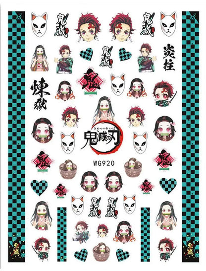 Miniso Adesivos de Unha Duas Dimensões 2D Anime Personagem Adesivo Decoração de Unhas Desenho Animado Hello Kitty Adesivos de Brinquedo Para Unhas