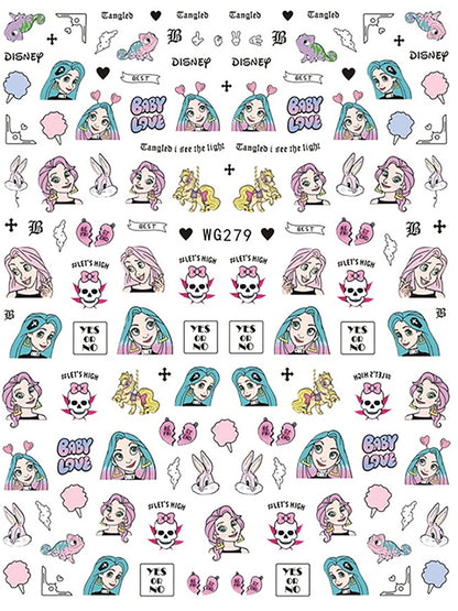 Adesivos de Unha 3D do Ursinho Pooh Desenho Animado Materiais de Arte de Unha da Disney Stitch Princesa da Disney Adesivos de Anime Para Unhas Postiças