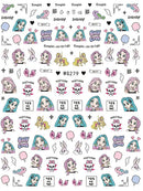 Adesivos de Unha 3D do Ursinho Pooh Desenho Animado Materiais de Arte de Unha da Disney Stitch Princesa da Disney Adesivos de Anime Para Unhas Postiças