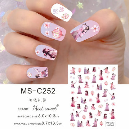 Adesivos de Unha 3D do Ursinho Pooh Desenho Animado Materiais de Arte de Unha da Disney Stitch Princesa da Disney Adesivos de Anime Para Unhas Postiças