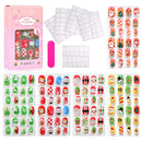 120 Unhas Postiças Infantis, Unhas de Acrílico com Desenhos Animados para Crianças, Unhas Curtas Kawaii para Meninas com Cobertura Total, Unhas Falsas com Cola de Gel