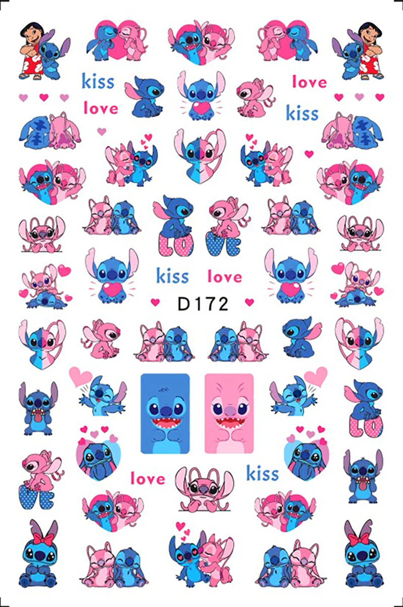 Miniso Adesivos de Unha Duas Dimensões 2D Anime Personagem Adesivo Decoração de Unhas Desenho Animado Hello Kitty Adesivos de Brinquedo Para Unhas