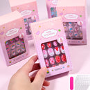 120 Unhas Postiças Infantis, Unhas de Acrílico com Desenhos Animados para Crianças, Unhas Curtas Kawaii para Meninas com Cobertura Total, Unhas Falsas com Cola de Gel