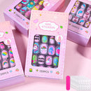 120 Unhas Postiças Infantis, Unhas de Acrílico com Desenhos Animados para Crianças, Unhas Curtas Kawaii para Meninas com Cobertura Total, Unhas Falsas com Cola de Gel
