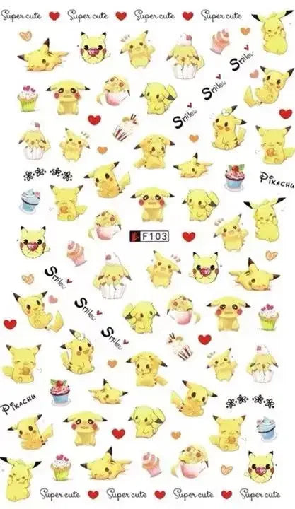 Miniso Adesivos de Unha Duas Dimensões 2D Anime Personagem Adesivo Decoração de Unhas Desenho Animado Hello Kitty Adesivos de Brinquedo Para Unhas