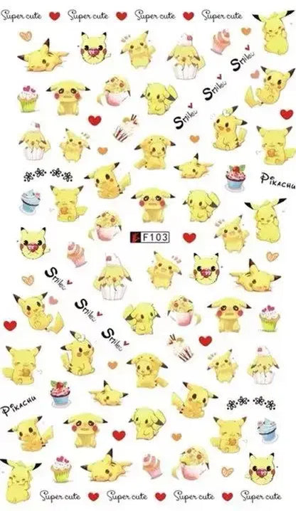 Miniso Adesivos de Unha Duas Dimensões 2D Anime Personagem Adesivo Decoração de Unhas Desenho Animado Hello Kitty Adesivos de Brinquedo Para Unhas