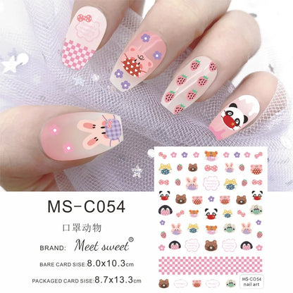 Adesivos de Unha 3D do Ursinho Pooh Desenho Animado Materiais de Arte de Unha da Disney Stitch Princesa da Disney Adesivos de Anime Para Unhas Postiças