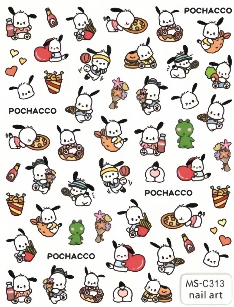 Miniso Adesivos de Unha Duas Dimensões 2D Anime Personagem Adesivo Decoração de Unhas Desenho Animado Hello Kitty Adesivos de Brinquedo Para Unhas