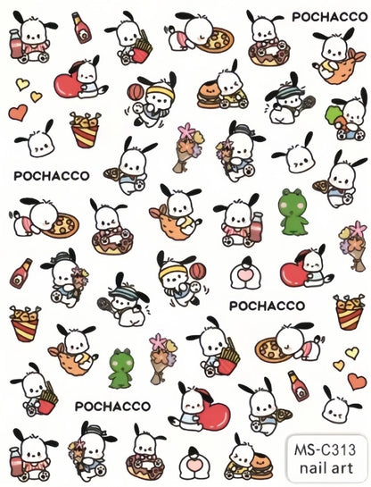 Miniso Adesivos de Unha Duas Dimensões 2D Anime Personagem Adesivo Decoração de Unhas Desenho Animado Hello Kitty Adesivos de Brinquedo Para Unhas