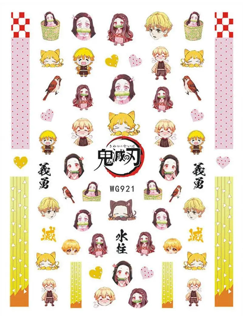 Miniso Adesivos de Unha Duas Dimensões 2D Anime Personagem Adesivo Decoração de Unhas Desenho Animado Hello Kitty Adesivos de Brinquedo Para Unhas