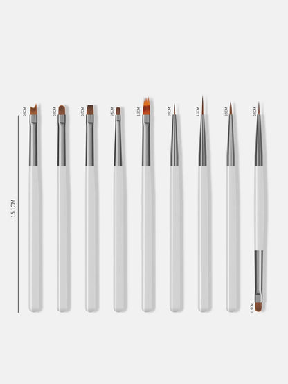 Conjunto de Pincéis para Nail Art, 14 Peças de Pincéis para Pintura de Design de Unhas, Pincéis de Design de Nail Art Profissionais, Pincéis Finos para Unhas