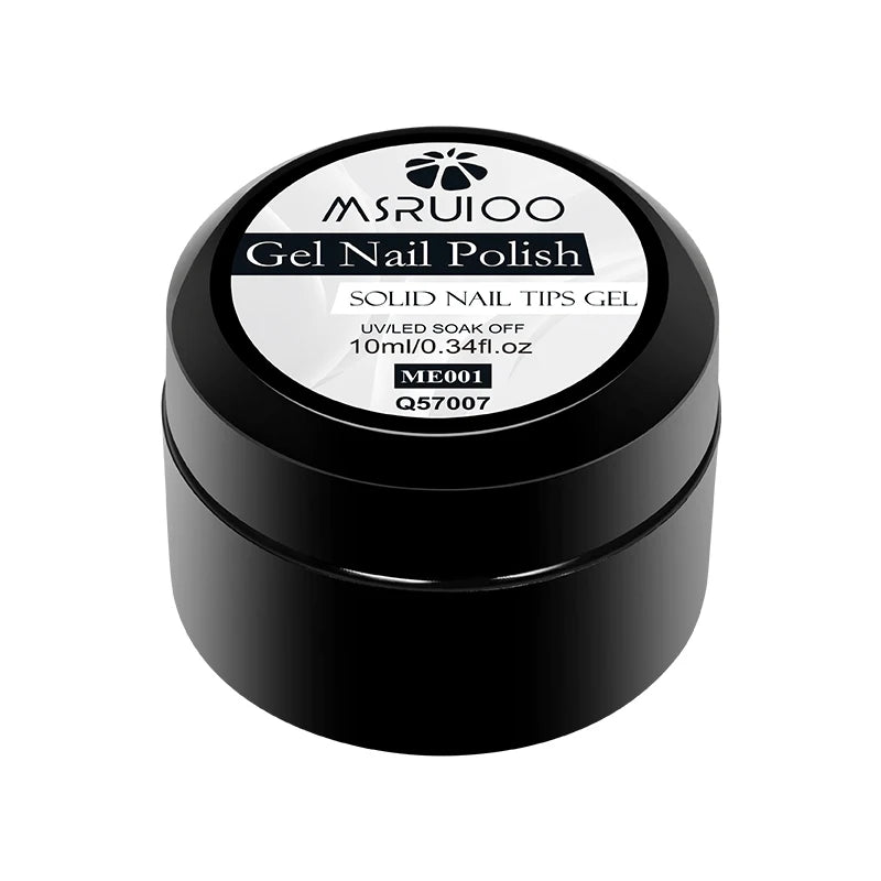 MSRUIOO 10ml Gel Sólido Transparente para Tips de Unhas de Longa Duração Sem Bolhas Gel de Construção UV/LED para Unhas Manicure de Salão Doméstico Design DIY