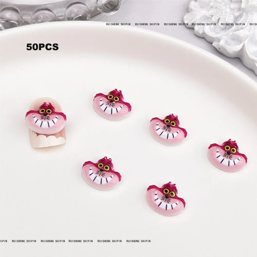 Kit com 50 Peças — Charms de Resina para Unhas Stitch, Zootopia, Sullivan, Chip & Dale | Decoração Kawaii para Manicure