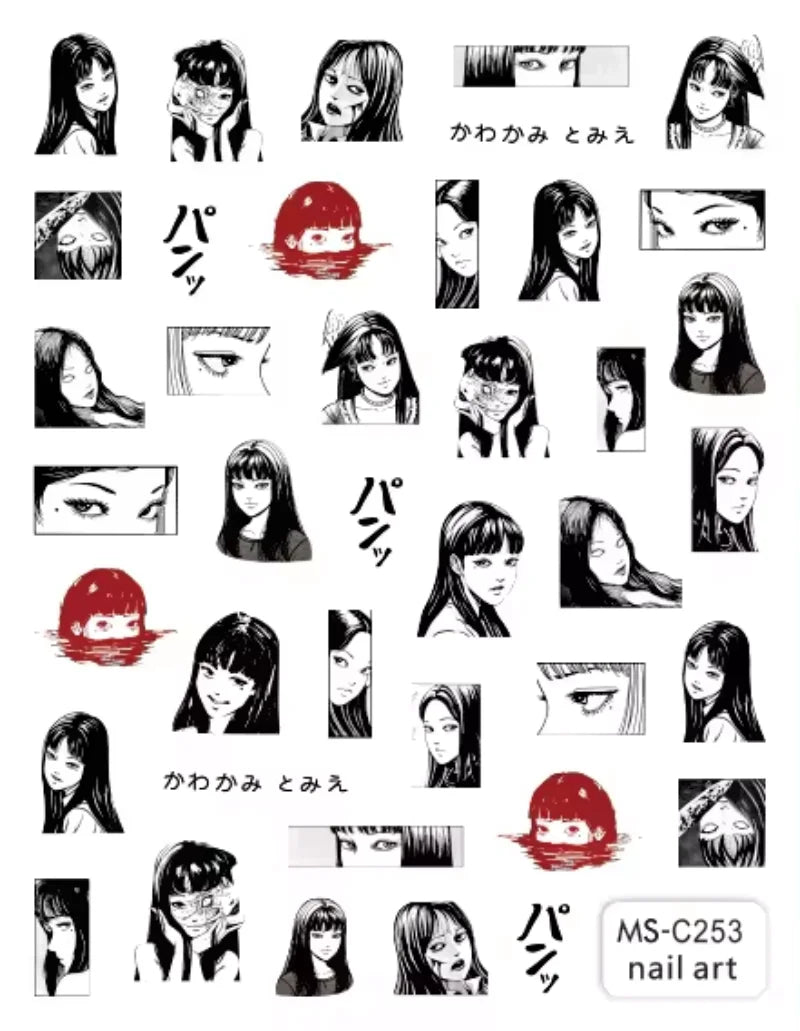 Miniso Adesivos de Unha Duas Dimensões 2D Anime Personagem Adesivo Decoração de Unhas Desenho Animado Hello Kitty Adesivos de Brinquedo Para Unhas