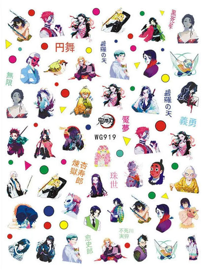 Miniso Adesivos de Unha Duas Dimensões 2D Anime Personagem Adesivo Decoração de Unhas Desenho Animado Hello Kitty Adesivos de Brinquedo Para Unhas