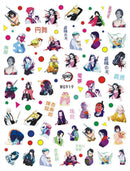 Miniso Adesivos de Unha Duas Dimensões 2D Anime Personagem Adesivo Decoração de Unhas Desenho Animado Hello Kitty Adesivos de Brinquedo Para Unhas