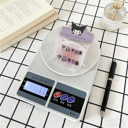 Unhas Postiças Infantis Sanrio, Desenho Animado Fofo Kuromi Hello Kitty, Unhas Falsas para Bebês, Presente para Meninas, Brinquedos, Pontas de Unha para Meninas