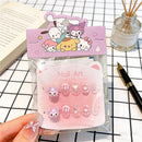 Unhas Postiças Infantis Sanrio, Desenho Animado Fofo Kuromi Hello Kitty, Unhas Falsas para Bebês, Presente para Meninas, Brinquedos, Pontas de Unha para Meninas