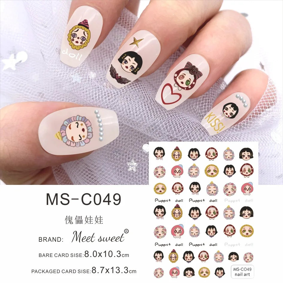 Adesivos de Unha 3D do Ursinho Pooh Desenho Animado Materiais de Arte de Unha da Disney Stitch Princesa da Disney Adesivos de Anime Para Unhas Postiças