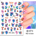 Adesivos de Unha 3D do Ursinho Pooh Desenho Animado Materiais de Arte de Unha da Disney Stitch Princesa da Disney Adesivos de Anime Para Unhas Postiças