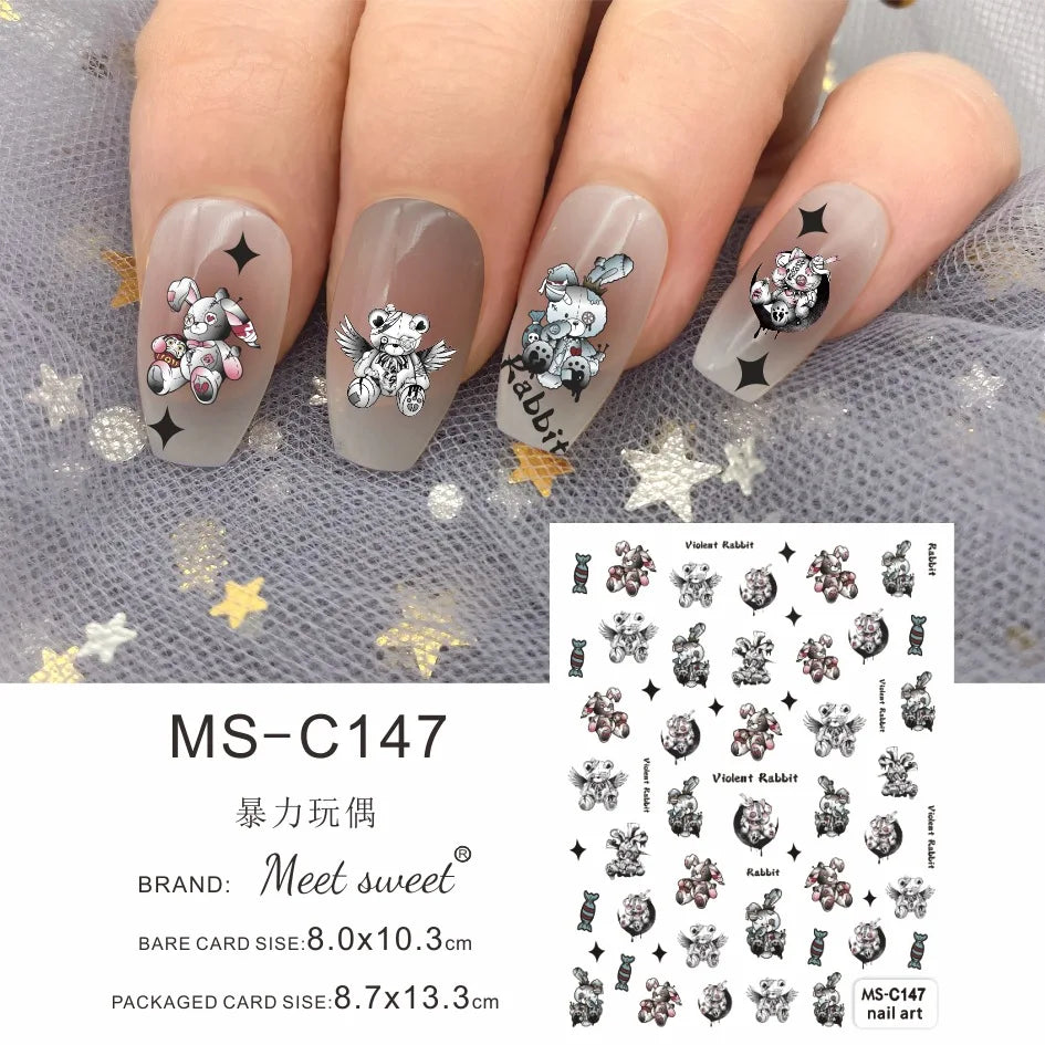 Adesivos de Unha 3D do Ursinho Pooh Desenho Animado Materiais de Arte de Unha da Disney Stitch Princesa da Disney Adesivos de Anime Para Unhas Postiças