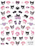 Miniso Adesivos de Unha Duas Dimensões 2D Anime Personagem Adesivo Decoração de Unhas Desenho Animado Hello Kitty Adesivos de Brinquedo Para Unhas
