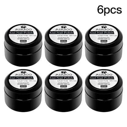 MSRUIOO 10ml Gel Sólido Transparente para Tips de Unhas de Longa Duração Sem Bolhas Gel de Construção UV/LED para Unhas Manicure de Salão Doméstico Design DIY