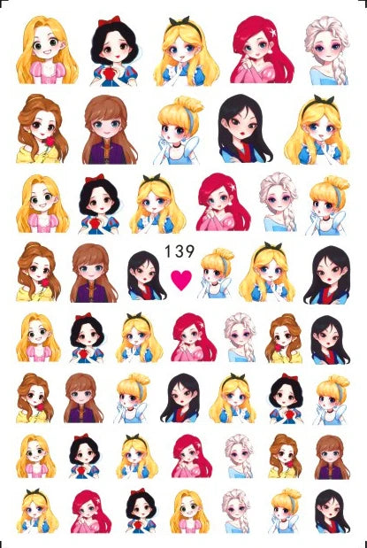 Adesivos de Unha 3D do Ursinho Pooh Desenho Animado Materiais de Arte de Unha da Disney Stitch Princesa da Disney Adesivos de Anime Para Unhas Postiças