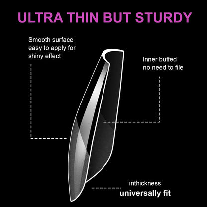 550Pcs Unhas Postiças Mulher Meninas Médio Curto Amêndoa Caixão Cobertura Completa Matte Extensão de Unhas Dicas Acrílico Meia Cobertura unhas postiças