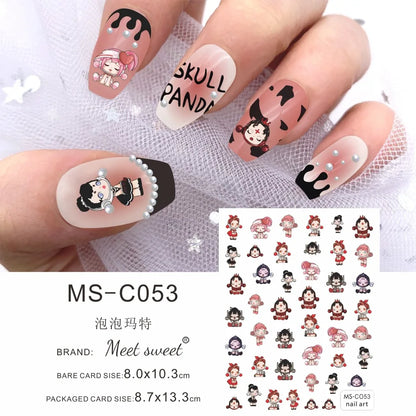 Adesivos de Unha 3D do Ursinho Pooh Desenho Animado Materiais de Arte de Unha da Disney Stitch Princesa da Disney Adesivos de Anime Para Unhas Postiças