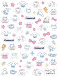 Miniso Adesivos de Unha Duas Dimensões 2D Anime Personagem Adesivo Decoração de Unhas Desenho Animado Hello Kitty Adesivos de Brinquedo Para Unhas