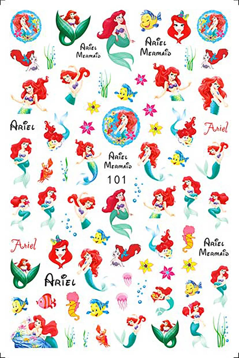 Adesivos de Unha 3D do Ursinho Pooh Desenho Animado Materiais de Arte de Unha da Disney Stitch Princesa da Disney Adesivos de Anime Para Unhas Postiças