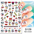 Adesivos de Unha 3D do Ursinho Pooh Desenho Animado Materiais de Arte de Unha da Disney Stitch Princesa da Disney Adesivos de Anime Para Unhas Postiças
