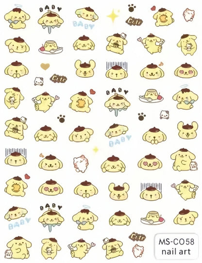 Miniso Adesivos de Unha Duas Dimensões 2D Anime Personagem Adesivo Decoração de Unhas Desenho Animado Hello Kitty Adesivos de Brinquedo Para Unhas