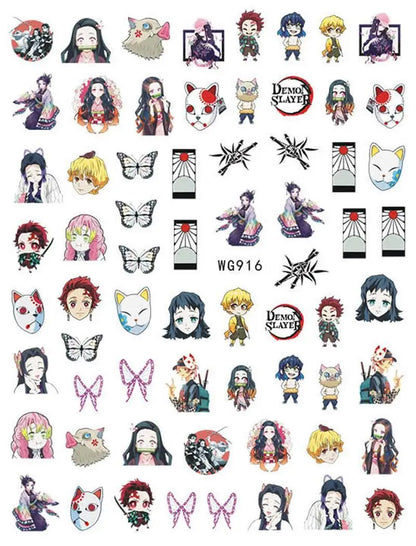 Miniso Adesivos de Unha Duas Dimensões 2D Anime Personagem Adesivo Decoração de Unhas Desenho Animado Hello Kitty Adesivos de Brinquedo Para Unhas