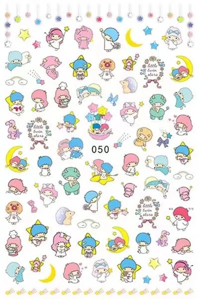 Miniso Adesivos de Unha Duas Dimensões 2D Anime Personagem Adesivo Decoração de Unhas Desenho Animado Hello Kitty Adesivos de Brinquedo Para Unhas