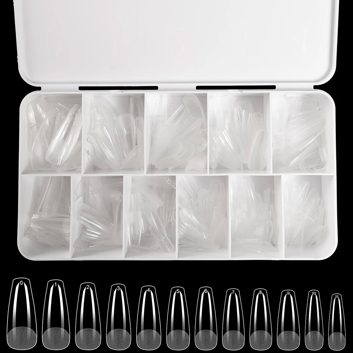 550Pcs Unhas Postiças Mulher Meninas Médio Curto Amêndoa Caixão Cobertura Completa Matte Extensão de Unhas Dicas Acrílico Meia Cobertura unhas postiças